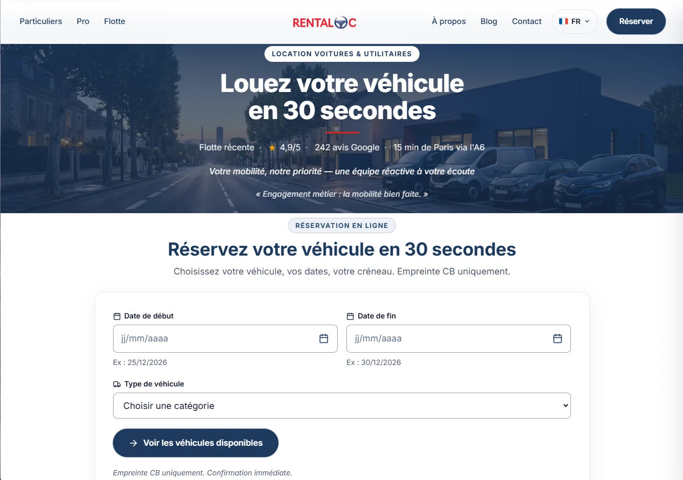 Rentaloc — Location voitures & utilitaires Essonne 91