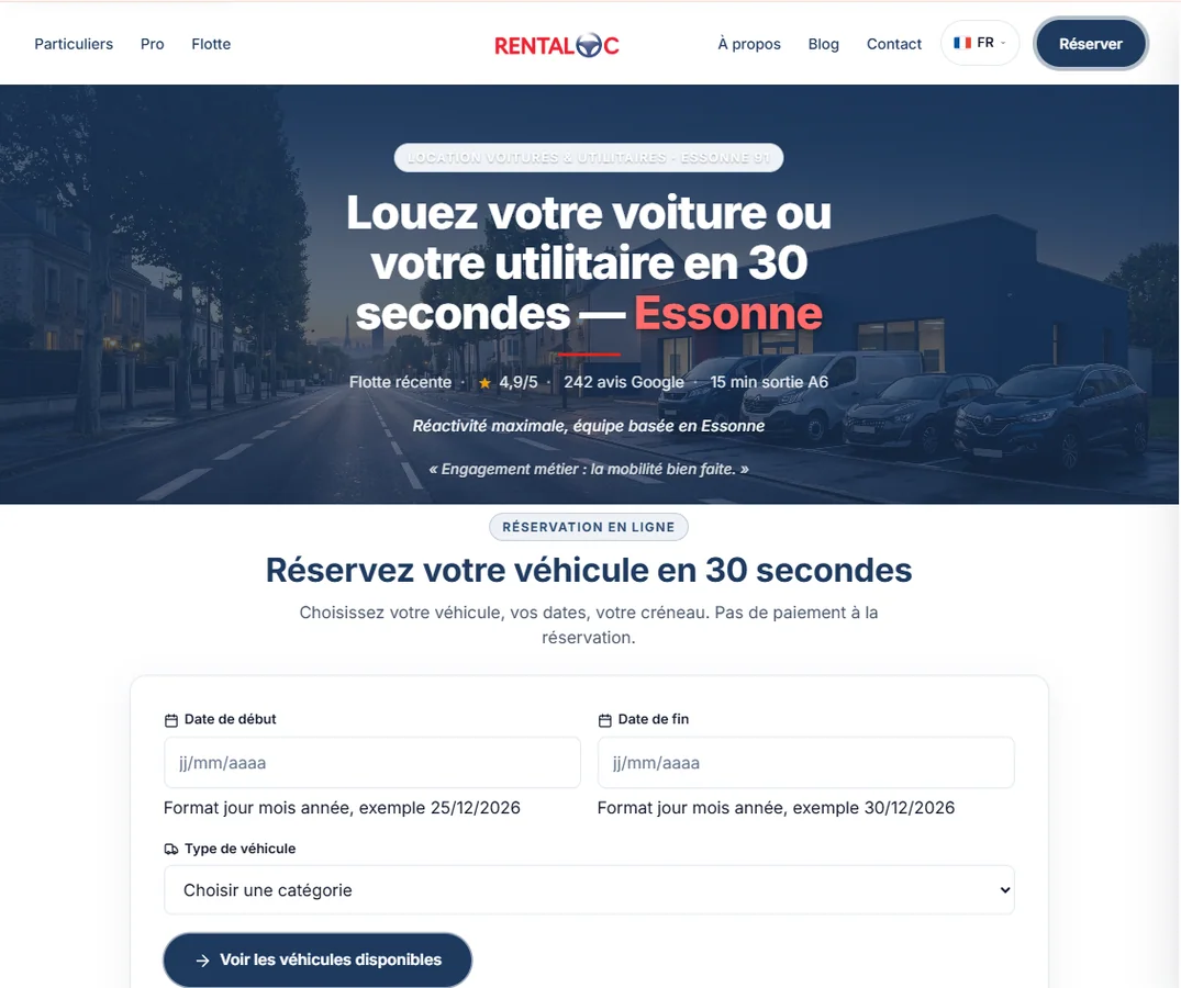 Rentaloc — Location voitures & utilitaires Essonne 91